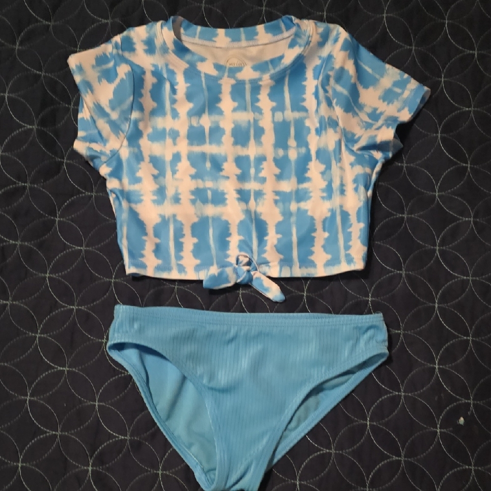 Wonder Nation Blue and White Kids Swim Bikini